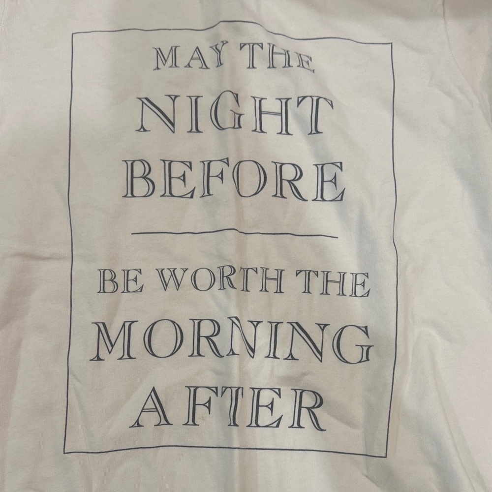 Wildfox Cream Graphic Tee with Black Text - Picture 3 of 5